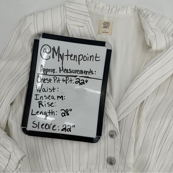 Matilda Jane Good Hart GH Myrtle Beach Striped White Gauzy Large Blazer - Picture 8 of 8